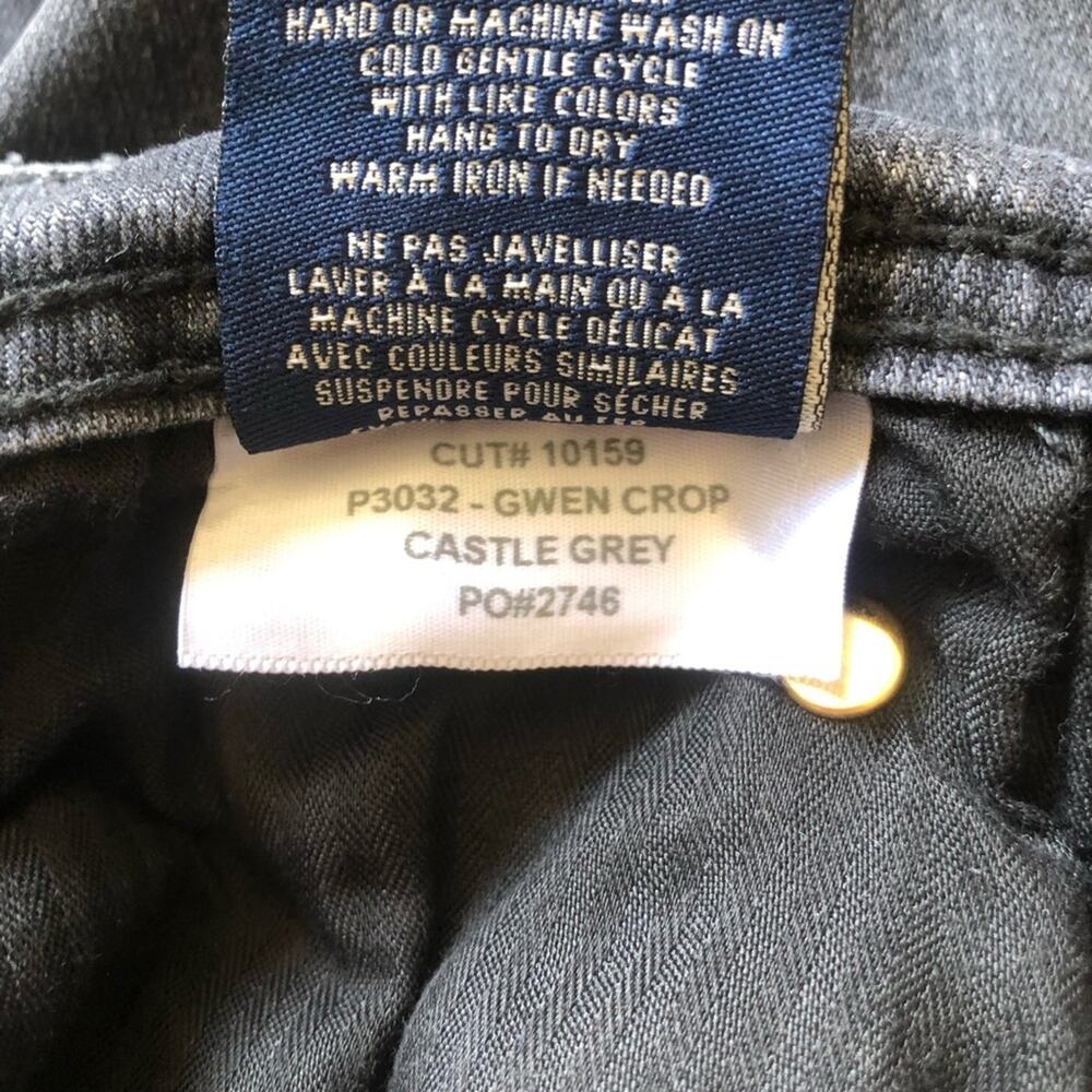 Fidelity Gwen High Rise Skinny Crop Jeans Raw Edge Hem Castle Gray Wash 28 NWT - Picture 8 of 13